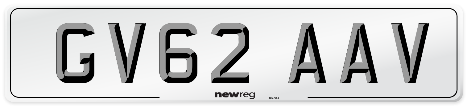 GV62 AAV Number Plate from New Reg
